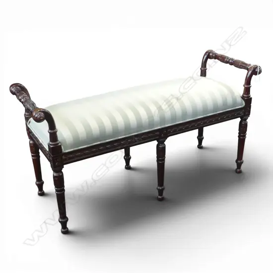 MODERN LONG ROLLED ARM STOOL L.1200mm
