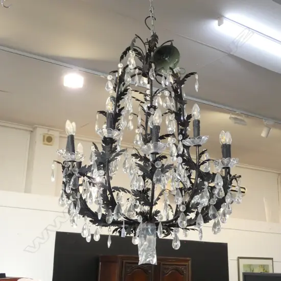 LG BLACK METAL CHANDELIER H.1000mm 900mm dia