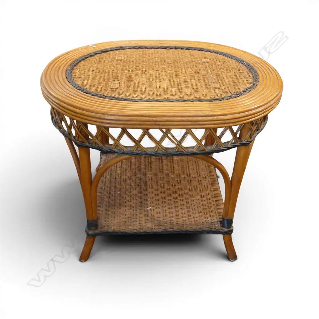 WOVEN CANE SIDE TABLE 675x530x600mm Image 1++