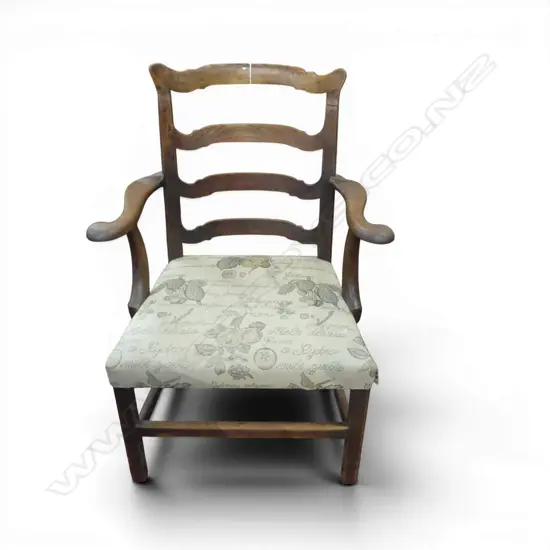 ANTIQUE LADDER BACK ARMCHAIR