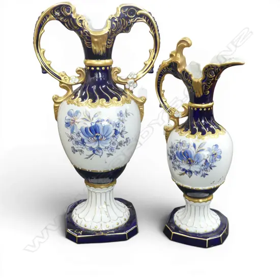 ROYAL DUX HAND PAINTED PORCELAIN URN & JUG H.620mm