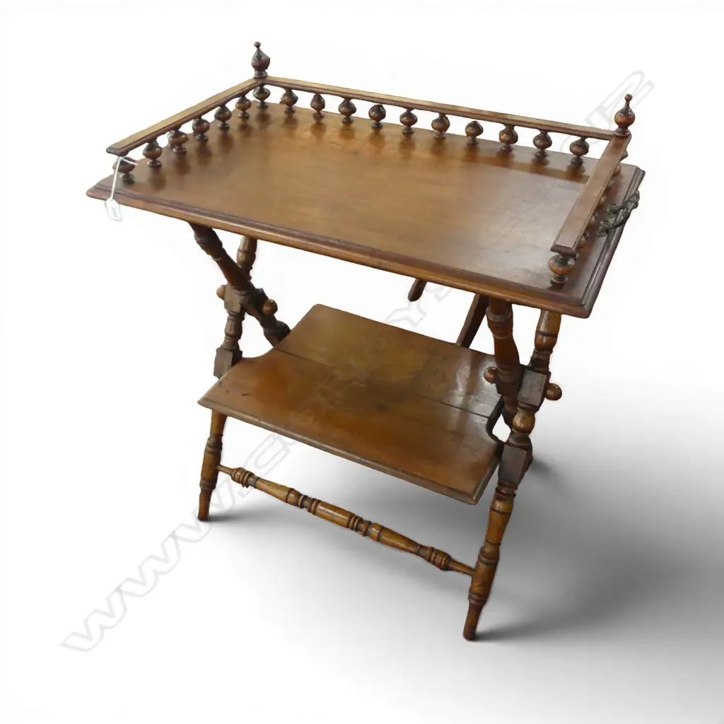 MAHOGANY TRAY ON FOLDING TABLE  780x480x890mm Image 1++