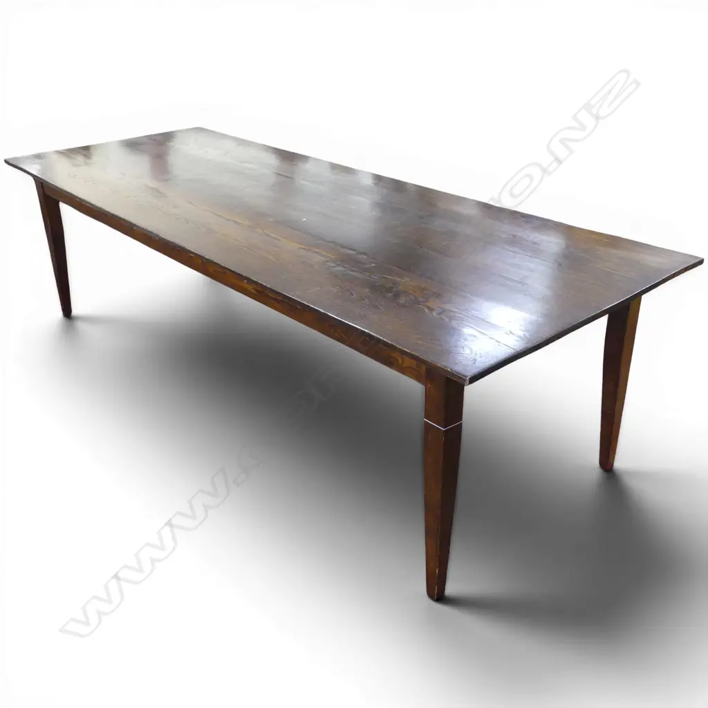 PLANK TOP DINING TABLE 2700x1010x750mm small subtle split in top about 300mm long Image 1++