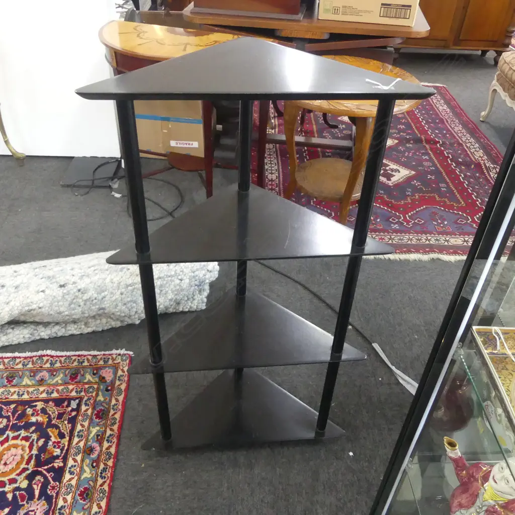 MODERN BLACK CORNER SHELF H.1060 W.580mm Image 1++