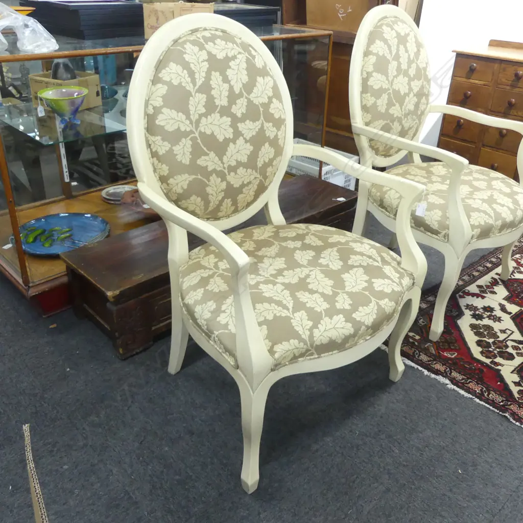 PR FRENCH STYLE UPHOLSTERED ARMCHAIRS Image 1++