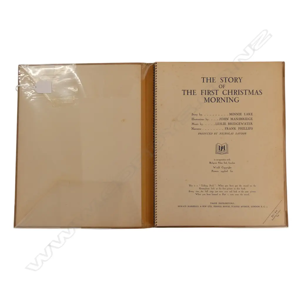 2 VINTAGE TALKING BOOKS 'The Happy Prince' by Oscar Wilde & 'The First Christmas Morning' color plates & 78rpm record Image 1++