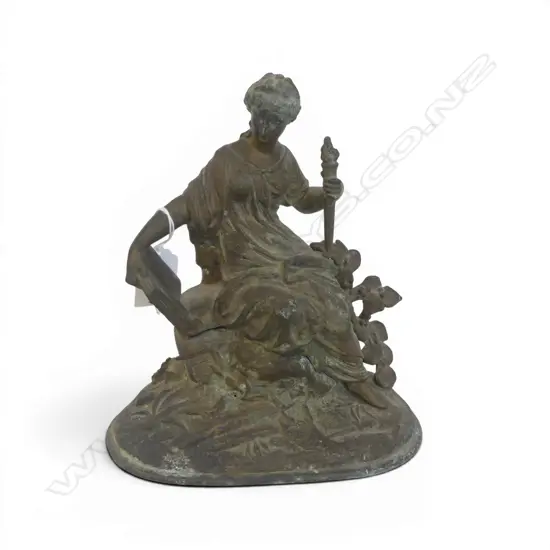 CAST METAL FIGURE OF A CLASSICAL FIGURE H.210mm