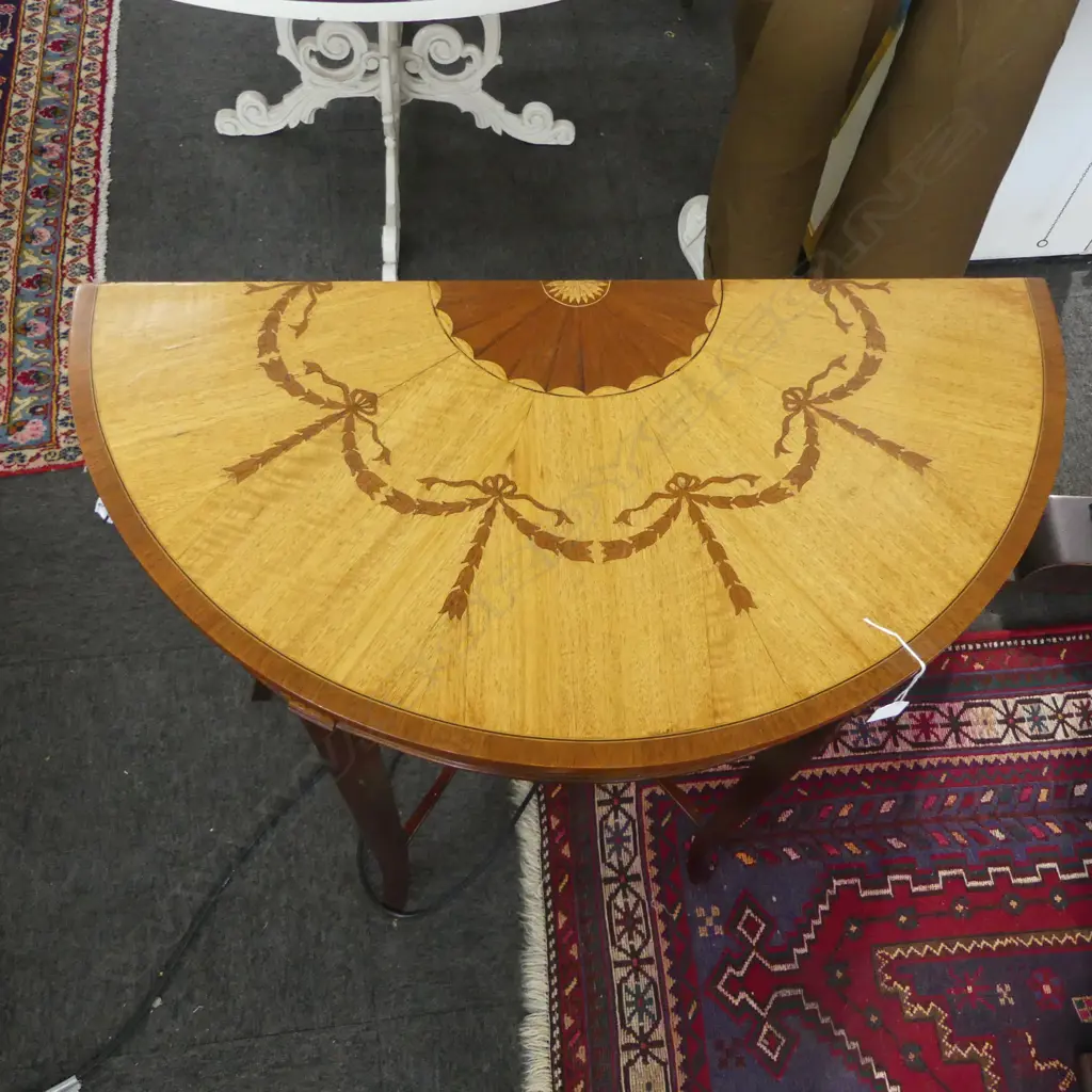 SHERATON STYLE DEMI LUNE TABLE 750x385x760mm Image 1++