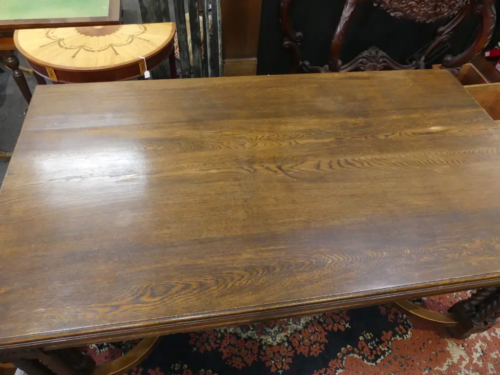 OAK DINING TABLE, STRETCHER BASE 1850x1040x770mm Image 1++
