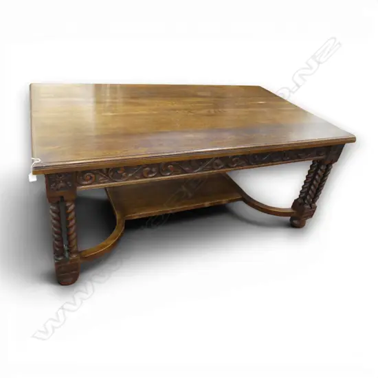 OAK DINING TABLE, STRETCHER BASE 1850x1040x770mm