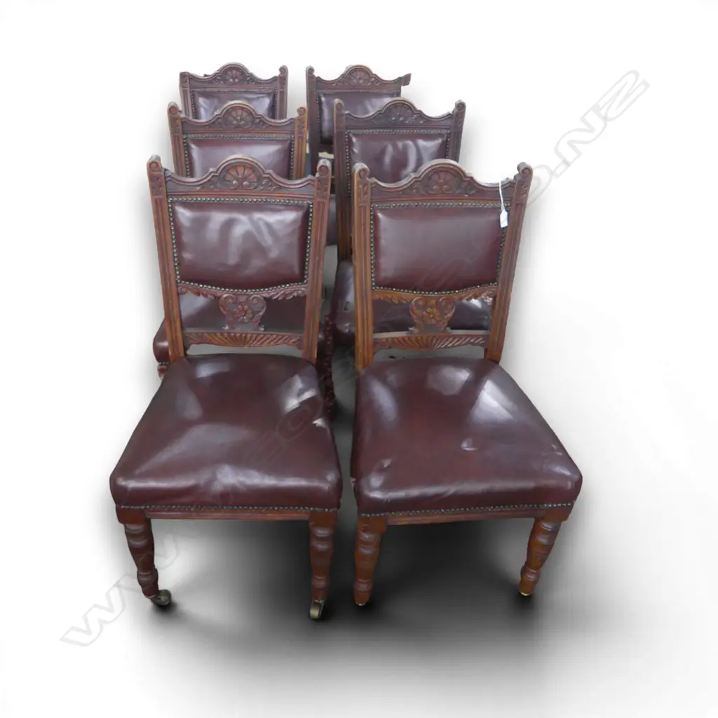 SET OF 6 LEATHER UPHOLSTERED CHAIRS Image 1++