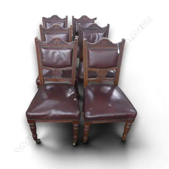 SET OF 6 LEATHER UPHOLSTERED CHAIRS