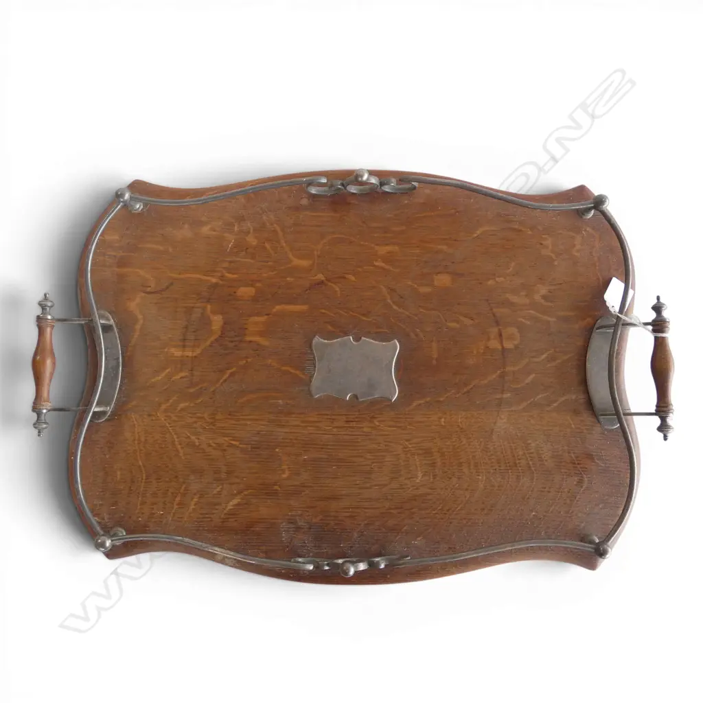 EDWARDIAN OAK GALLERY TRAY L560MM Image 1++