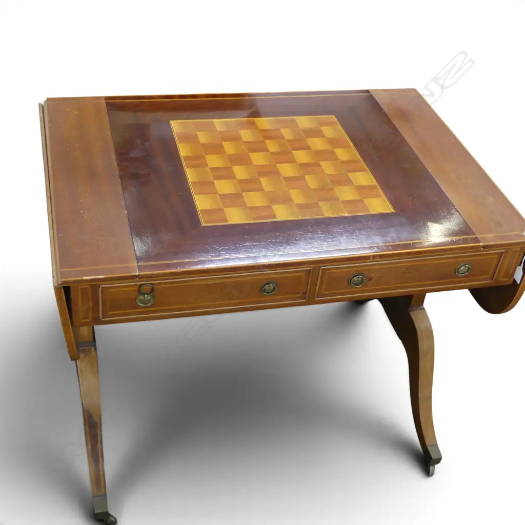 SOFA TABLE w. INSET BACKGAMMON / CHESS BOARD 1000x660x740mm Image 1++