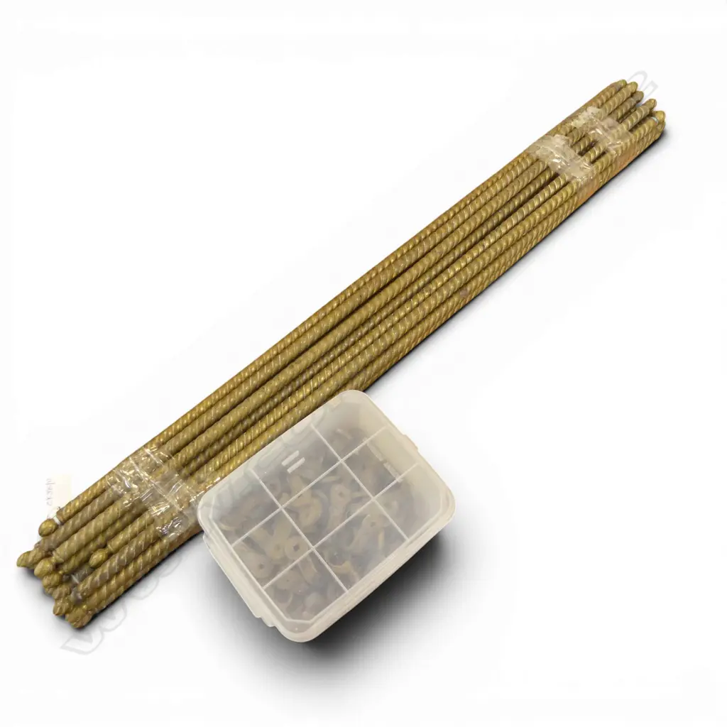 BRASS RODS w. SCREW IN FINIAL ENDS FOR STAIR CARPET L.815mm Image 1++