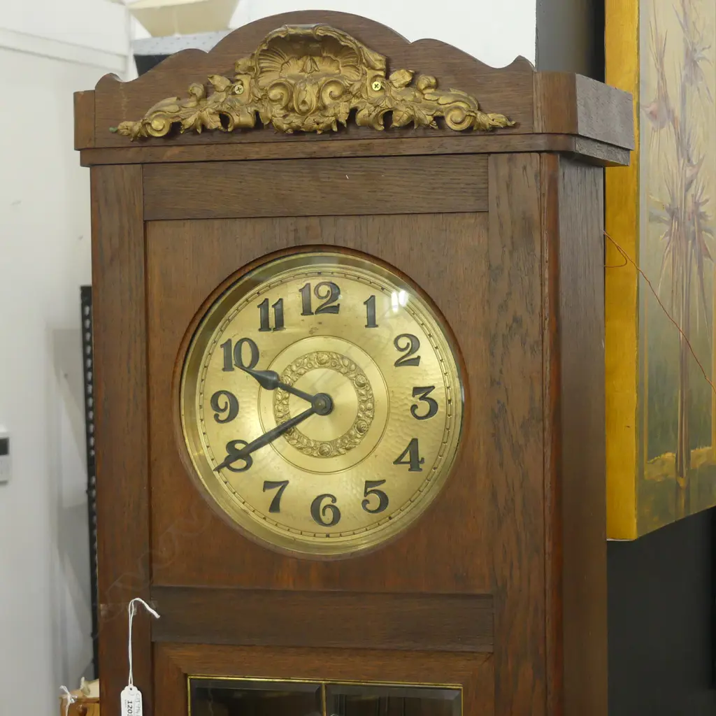 DECO OAK LONG CASE CLOCK 480x250x2000mm + BAG w. 3 WEIGHTS Image 1++