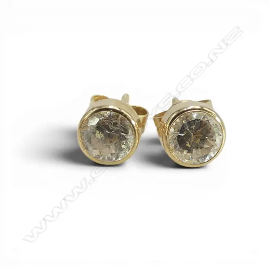 PR 9ct & CZ EARRINGS, 0.77gm