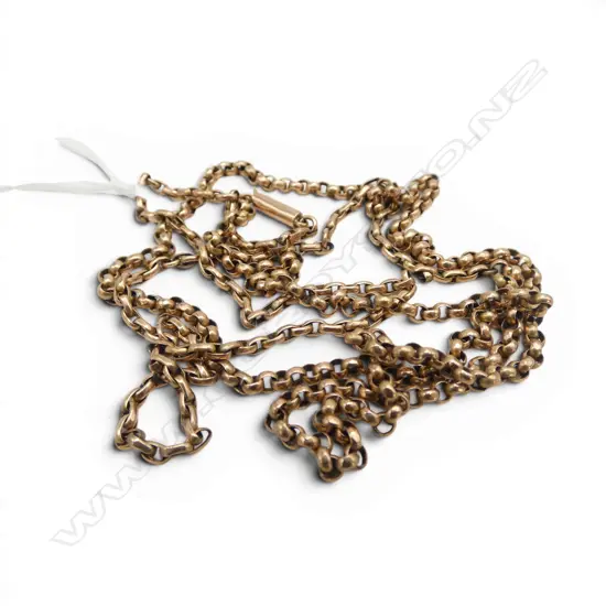 c1900 9ct gold Belcher link neck chain. 850mm. 10.6gms