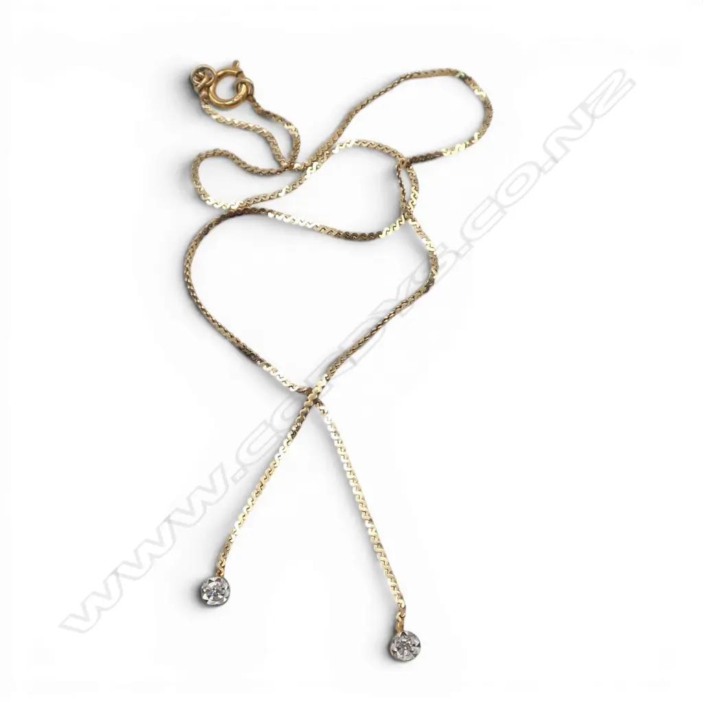 14CT GOLD CHAIN & DIAMOND BRACELET 0.96gms Image 1++