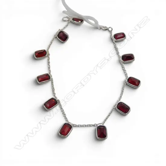 SILVER GARNET BRACELET