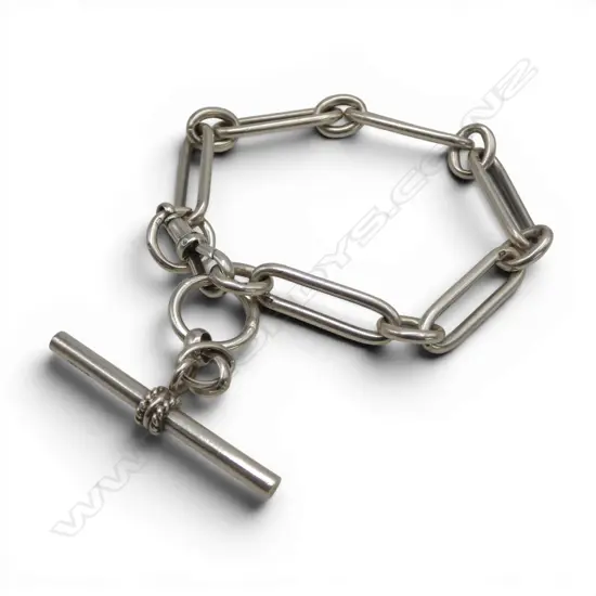 STG SILVER ALBERT CHAIN  BRACELET 38gms