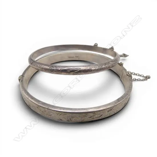 TWO ST SIL BRACELETS W17.8G