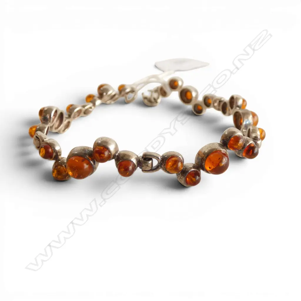 STG SILVER & AMBER BRACELET L.190mm Image 1++