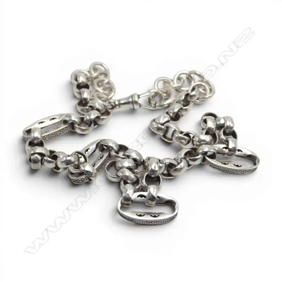 Early 20thC silver fancy link neck chain. L.400mm. 25gms