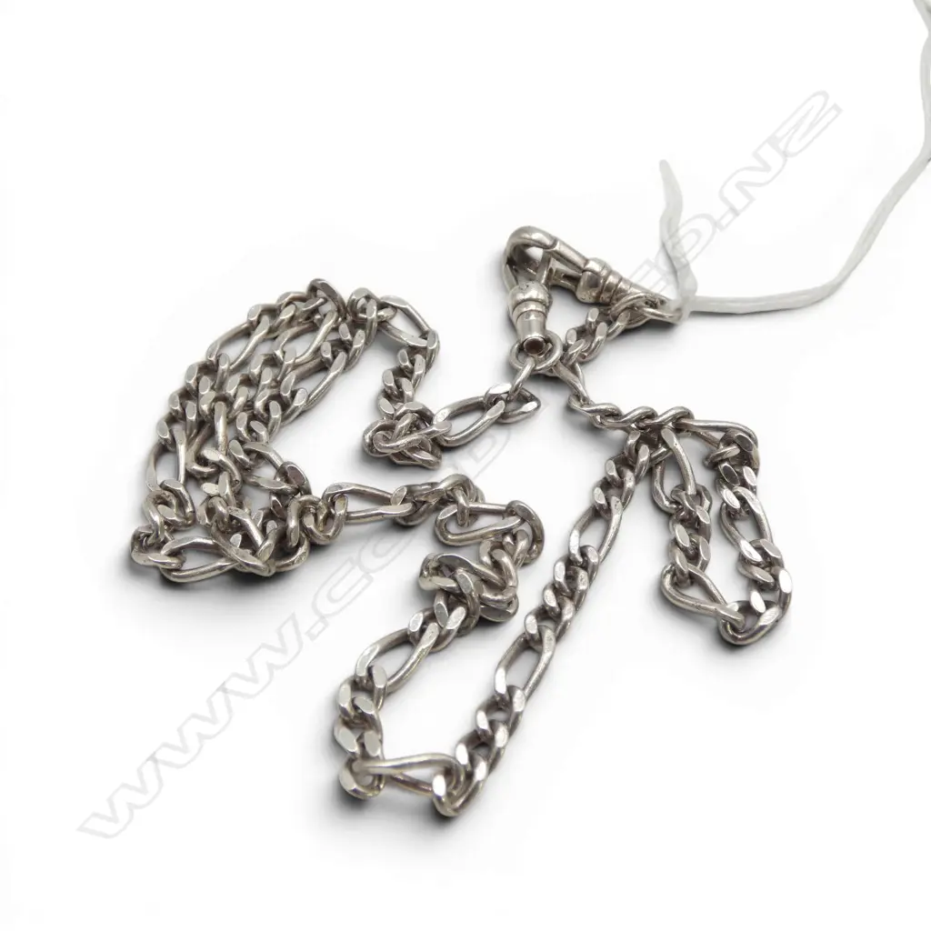 STG SILVER FLAT curb link NECK CHAIN. L.450mm. 17.5gms Image 1++