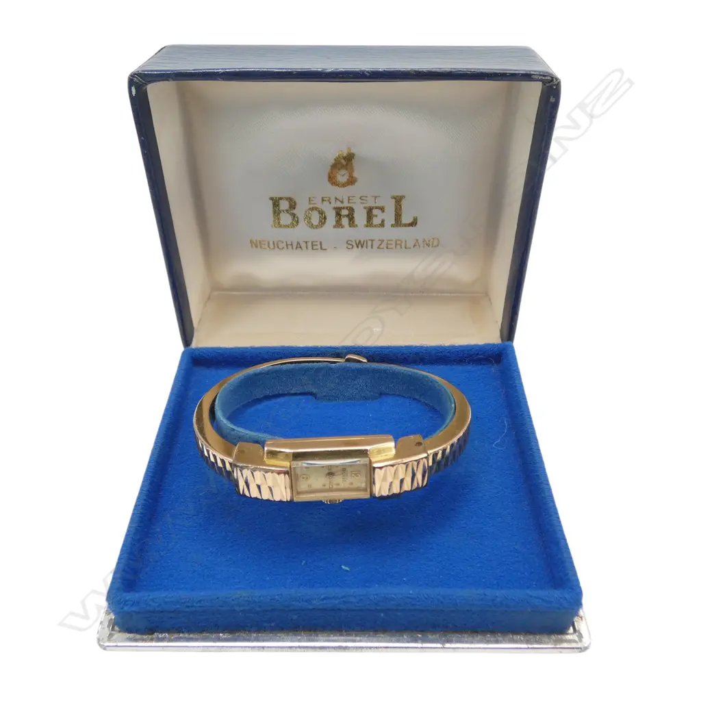 1960’S ERNEST BOREL LADIES DESIGNER WATCH W.ORIGINAL BOX [USED CONDITION] Image 1++