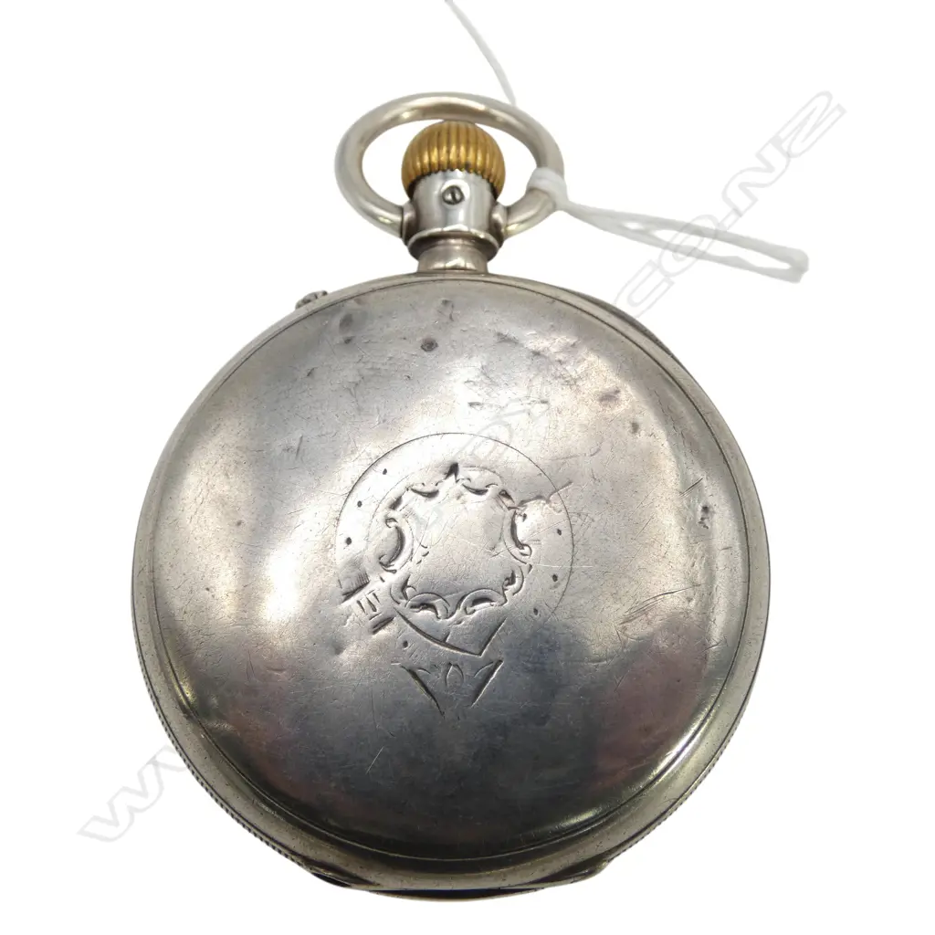 SILVER OPEN FACE WALTHAN POCKET WATCH. The case Birmingham 1884. Running Image 1++