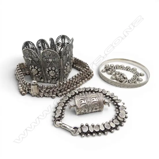 6 ETHNIC SILVER PCES OF JEWELLERY