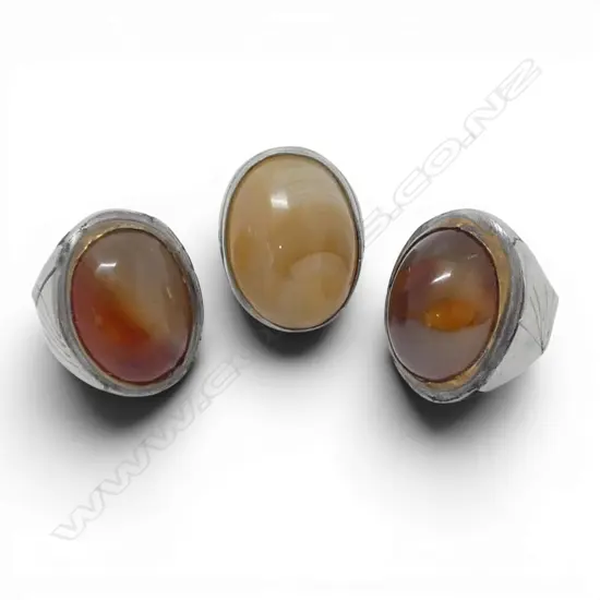   3 AGATE RINGS