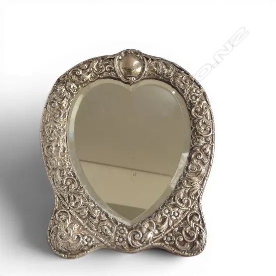 ORNATE STG SILVER FRAME bevel edge glass, BIRMINGHAM 1899