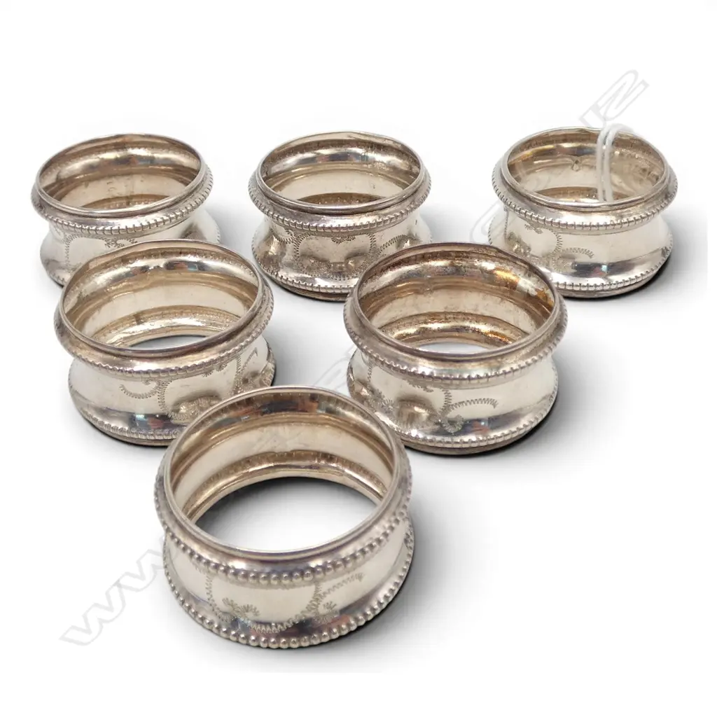 6 800 SILVER SMALL NAPKIN RINGS 25mm dia, 12gms Image 1++