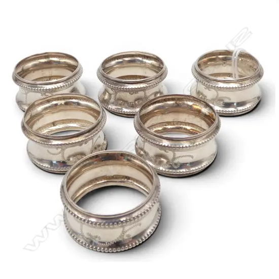 6 800 SILVER SMALL NAPKIN RINGS 25mm dia, 12gms