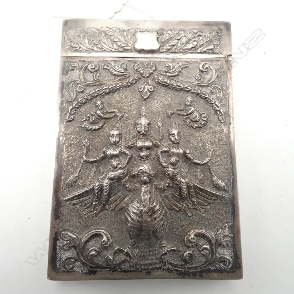 ANGLO INDIAN SILVER CARD CASE testing 105gms 80% or above Image 1++