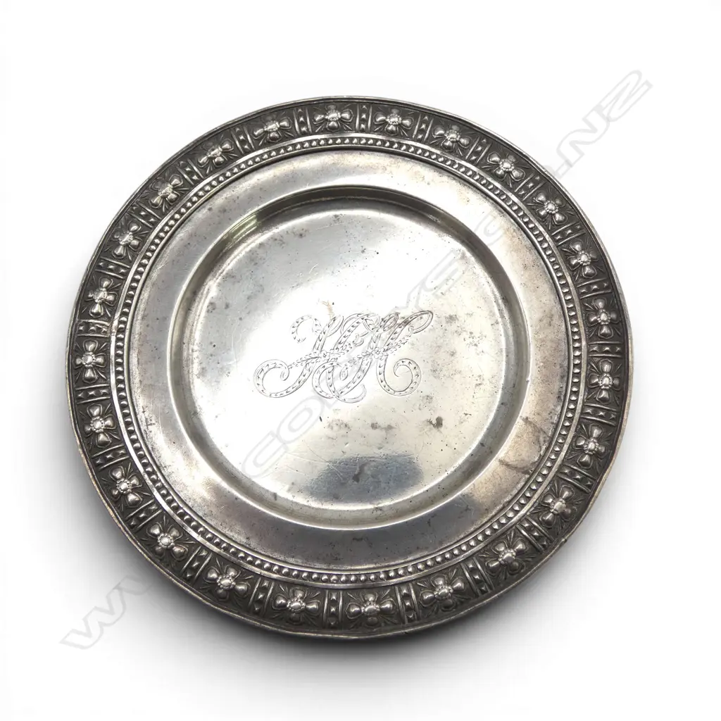 VINTAGE TIFFANY & Co STG SILVER SMALL WAITER TRAY Dia.90mm. 45gms Image 1++