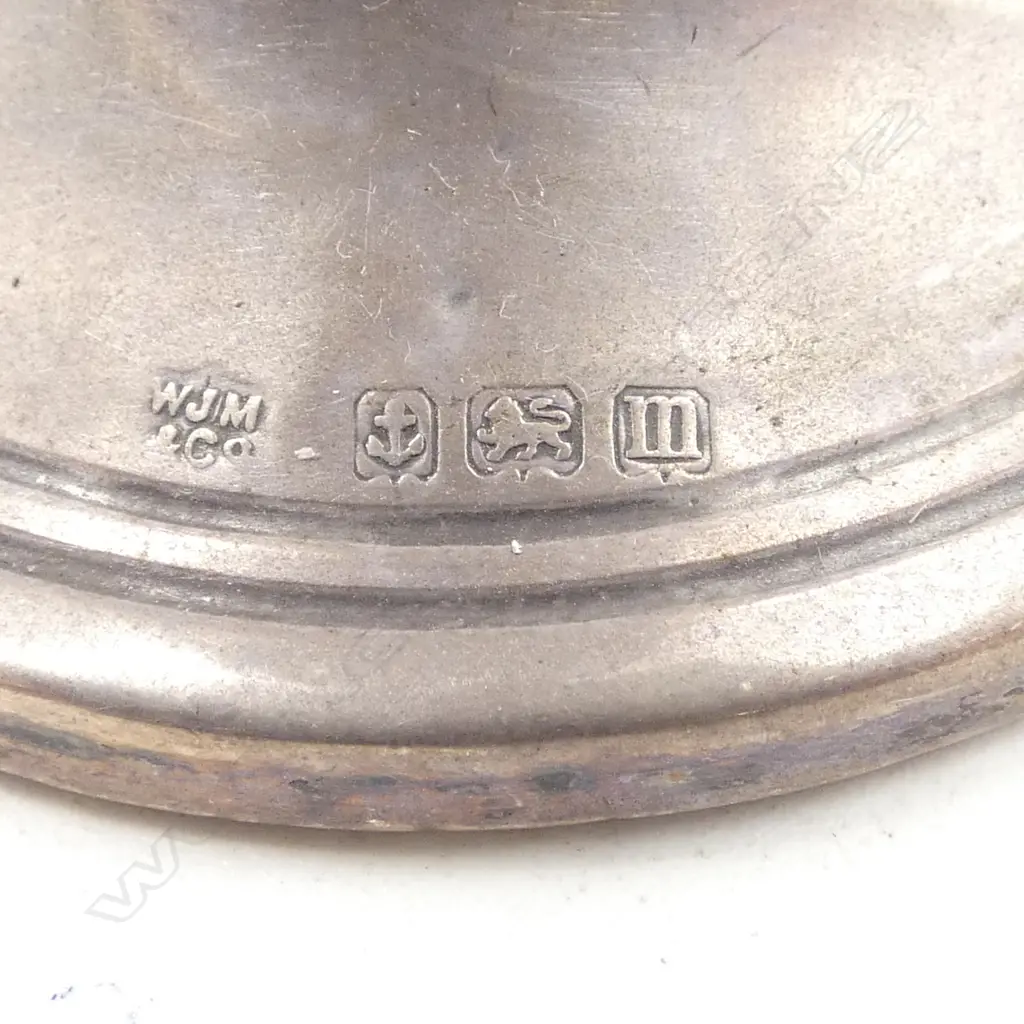 PR SILVER SHORT COLUMN CANDLE STICKS Birmingham 1911. H.58mm. Filled bases Image 1++