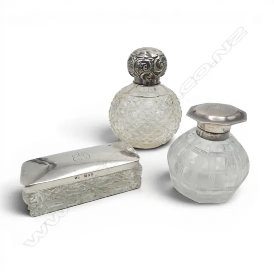 3 STG SILVER CRYSTAL CONTAINERS H.100mm