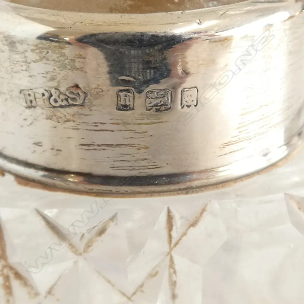 3 STG SILVER LIDDED CRYSTAL CONTAINERS H.95mm FAULTS Image 1++