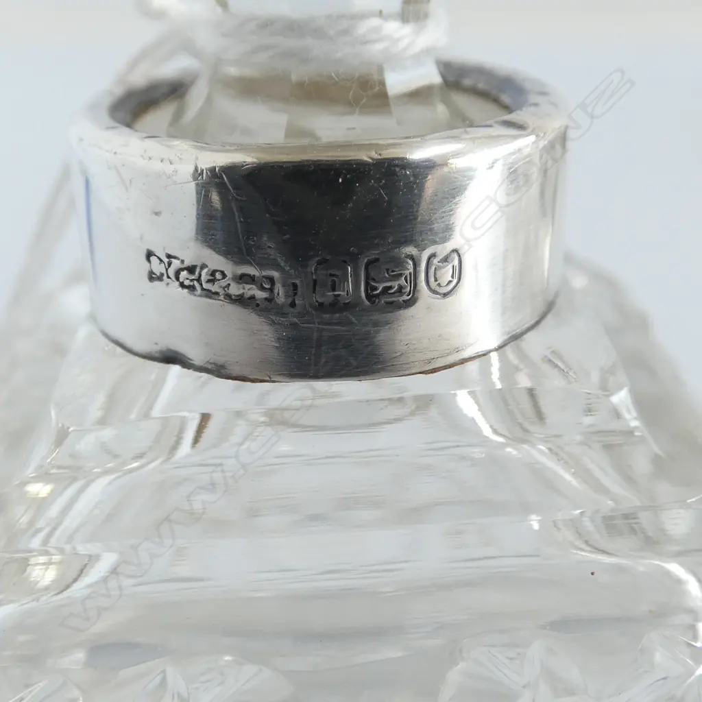 2 STG SILVER RIMMED SCENT BOTTLES H.110mm Image 1++