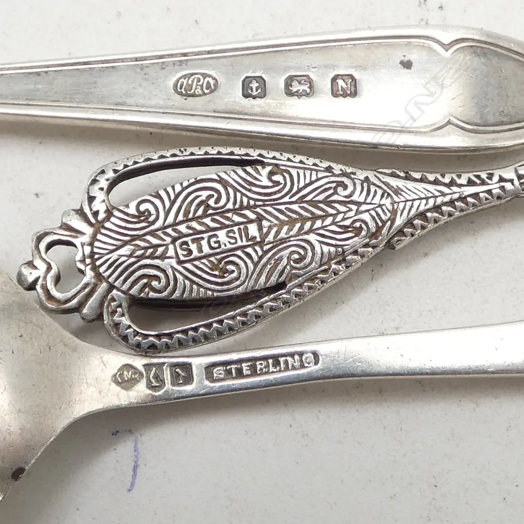 COLLECTION OF 11 STG SILVER SPOONS 122gms TW Image 1++
