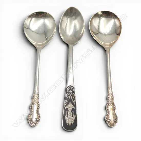 3 STERLING SILVER SPOONS 48gms