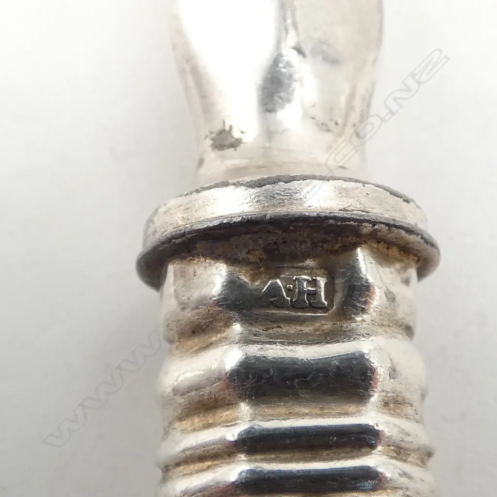 Set of 3 silver King's pattern handled fruit forks plated blades, Image 1++