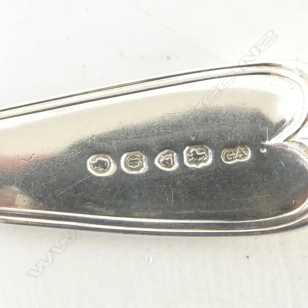 4 STG SILVER TABLE SPOONS, GEORGE ADAMS, LONDON 1849 L.220mm 350gms Image 1++