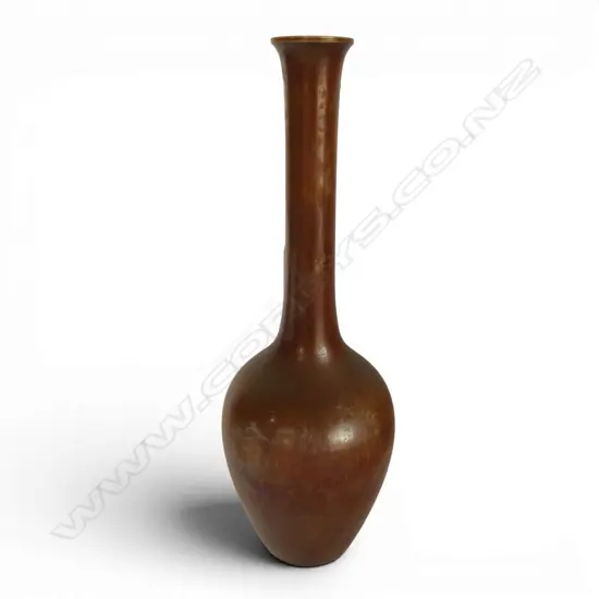VINTAGE JAPANESE TAKEGISHI BRONZE VASE, H.270mm, stamped on base