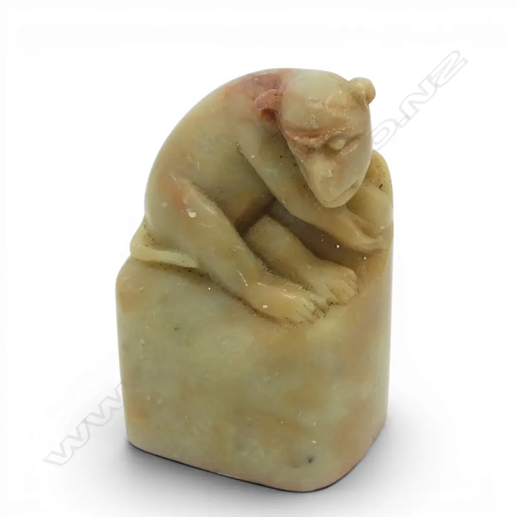 CARVED STONE SEAL STAMP H.50mm Image 1++
