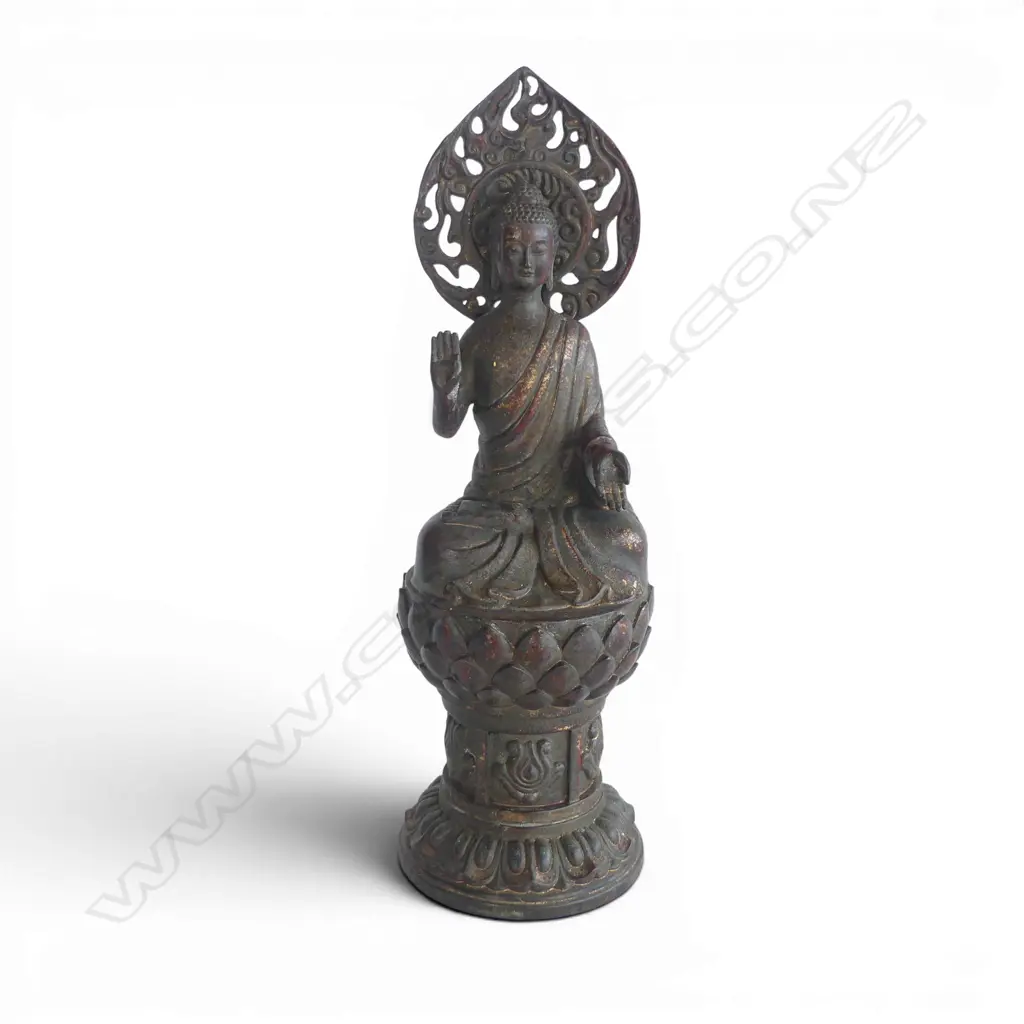 ORIENTAL GILT METAL BUDDHA H.310mm Image 1++