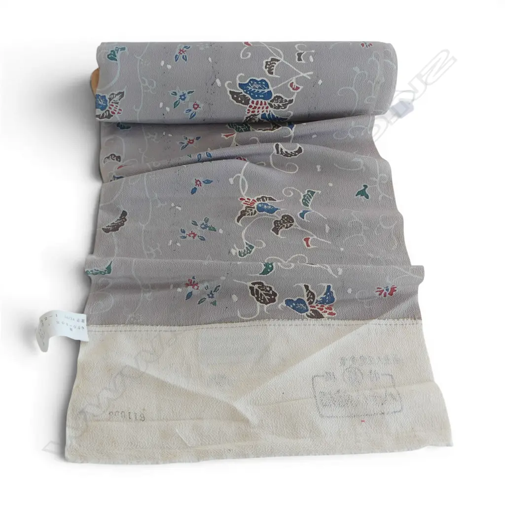 Unused 1980's NISHIJIN TEXTILE (Kyoto) JAPANESE SILK ROLL L.12M W.370mm. New old stock Image 1++